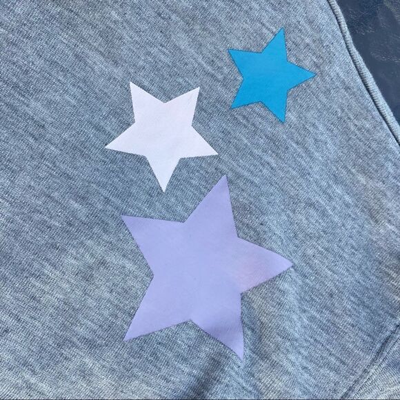 Wildfox Star Cropped Hoodie Sweatshirt Grey Large - Picture 6 of 8